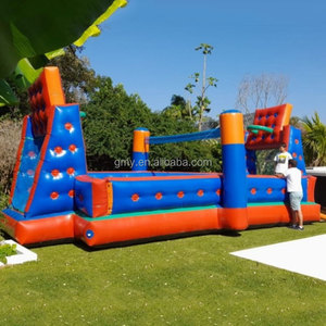 Campo da Calcio Gonfiabile Blu e Giallo per Carnevale con Soffiatore - Product Image 2