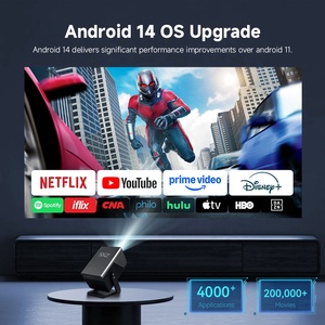 Proyector de Video Inteligente Android 14, WiFi 6, BT, 8K, Alto Lumen, 1000ANSI, LED, 3D, <span class=keywords><strong>TV</strong></span>, Cine en Casa, Full HD, 1080P, Proyector Láser para Exteriores - Product Image 3