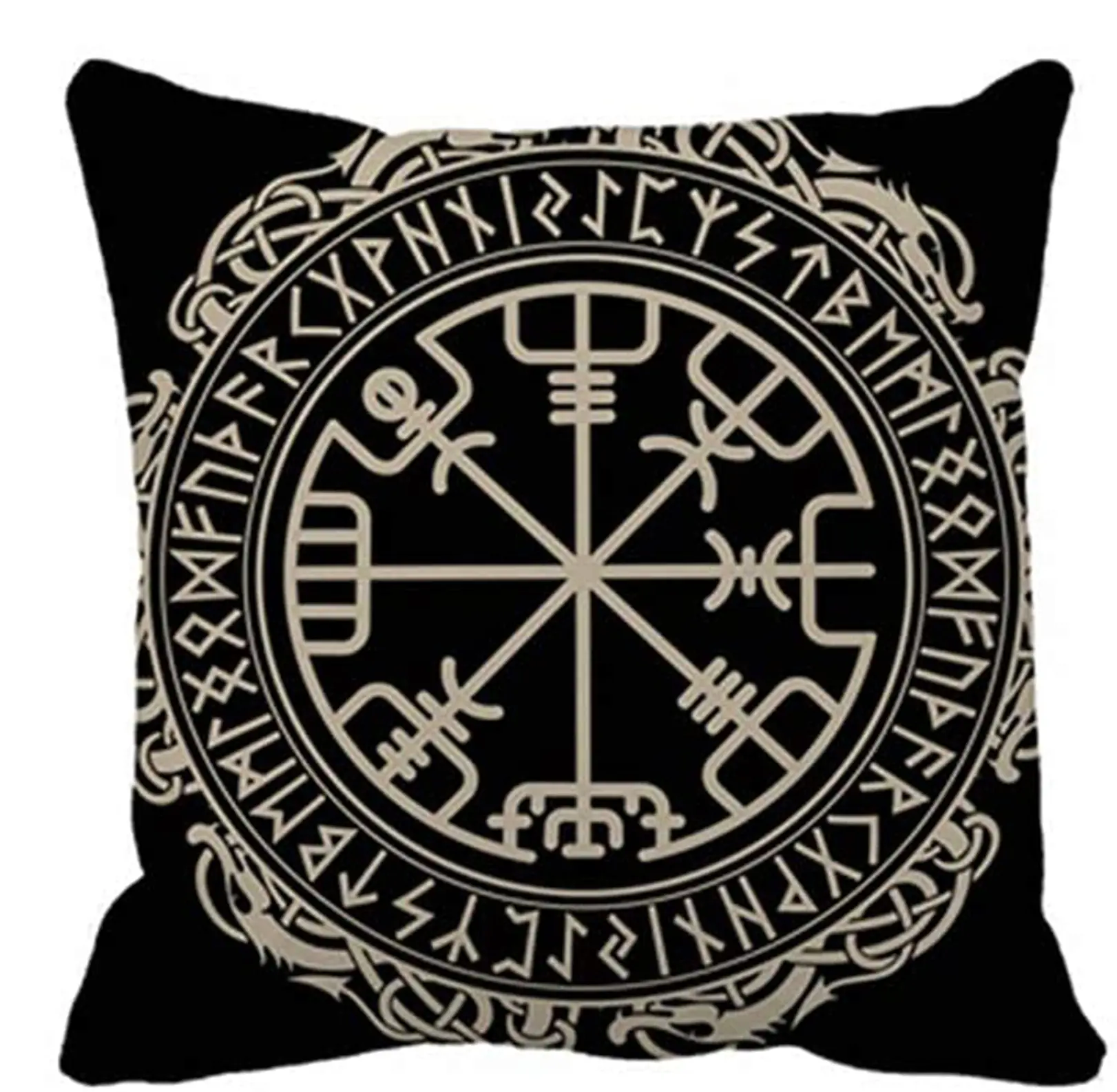 Huaqi YSK0137 vikings High quality pillow Nordic Scandinavian Shield Viking Runes pillow Soft Throw Pillow