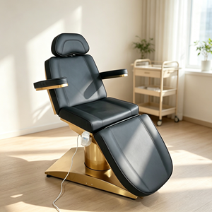 Cama de Masaje Eléctrica de Lujo Moderna para SPA y Salón, con 4 Motores, Silla Cosmética Giratoria Dorada, Cama Eléctrica de Belleza y Estética - Product Image 1