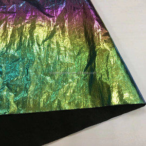 <span class=keywords><strong>Film</strong></span> métallisé irisé arc-en-ciel pailleté en stock, 22 couleurs, tissu en nylon taffetas froissé 20D, doré, pour veste en duvet - Product Image 1