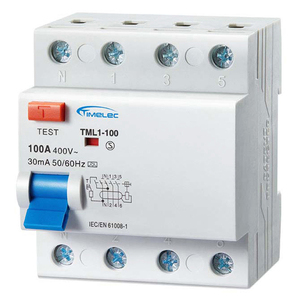 เบรกเกอร์ป้องกันไฟรั่วชนิดแม่เหล็กไฟฟ้า A แบบ 3P+N รุ่น TML1-100 100A RCCB ราคา - Product Image 1