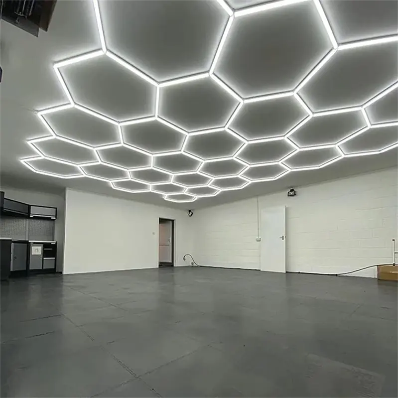 Hete Verkoop Werkplaats Inspectie Zeshoekige Licht Honingraat Led Licht Voor Auto Garage Led Licht