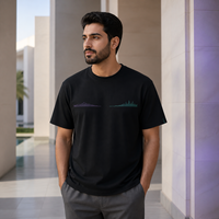 Kaos Custom Relaxed Fit dengan Cetakan Horizon Berulir Asli dan Bordir Mikro