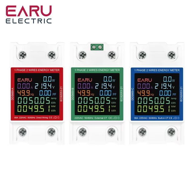 AC Monitor 110V 220V Voltage Current Power Factor Active kWh Reset Zero Electric Energy Frequency Meter Voltmeter AMP DDS669