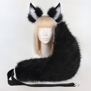 Simulación de orejas de animales de <span class=keywords><strong>peluche</strong></span> con lazo de <span class=keywords><strong>pelo</strong></span> de oreja de zorro y cola de zorro Anal pero juego de enchufe Fabricante Bdsm Bondage Set Training - Product Image 3