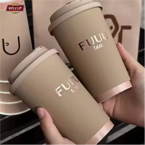 Tùy chỉnh màu xanh và màu hồng cốc giấy cho cà phê Cafe PE tráng nóng uống bán buôn logo in cốc giấy - Product Image 1