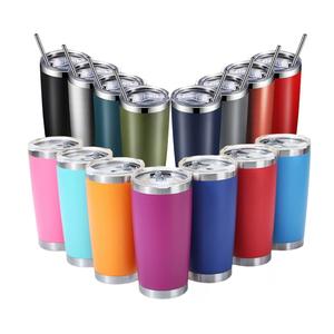 Vaso térmico personalizado con logo, libre de BPA, de 20 oz, de doble pared, de acero inoxidable, aislado al vacío, para viaje, envasado al por mayor. - Product Image 1