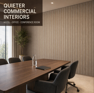 Acoustic Wall Panel PVC WPC Slat Sound Absorbing Decorative <strong>Interior</strong> Wall Cladding For Hotel Office Conference Room - Product Image 5