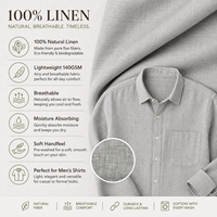Tissu en lin teint en fil, nouveau modèle de luxe léger, à rayures, pour vêtements, textiles en lin pur