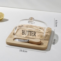 Nouvelle boîte à dessert en verre avec couvercle pour gâteau au fromage et au beurre, style nordique, avec couteau, pour la maison