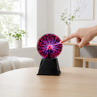 Boule de plasma interactive avec logo personnalisé OEM, qualité fiable, commande tactile, globe statique pour éclairage d'ambiance à la maison ou en fête