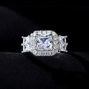 Square Cut Zircon Women Ring Elegant Proposal Wedding Daily Hand Jewelry - Product Image 5