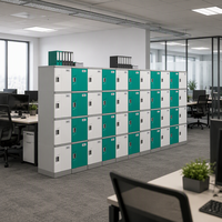 Toppla – Vente directe usine – Casier de rangement moderne à 6 portes pour clubs de golf, casier de bureau, casier extérieur en plastique assemblé, écologique, bleu marine