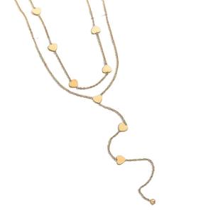 XL261 Collar de corazón de amor chapado en oro de 18 quilates, collar de cadena de acero inoxidable Joyería para mujeres, regalo sin deslustre - Product Image 5