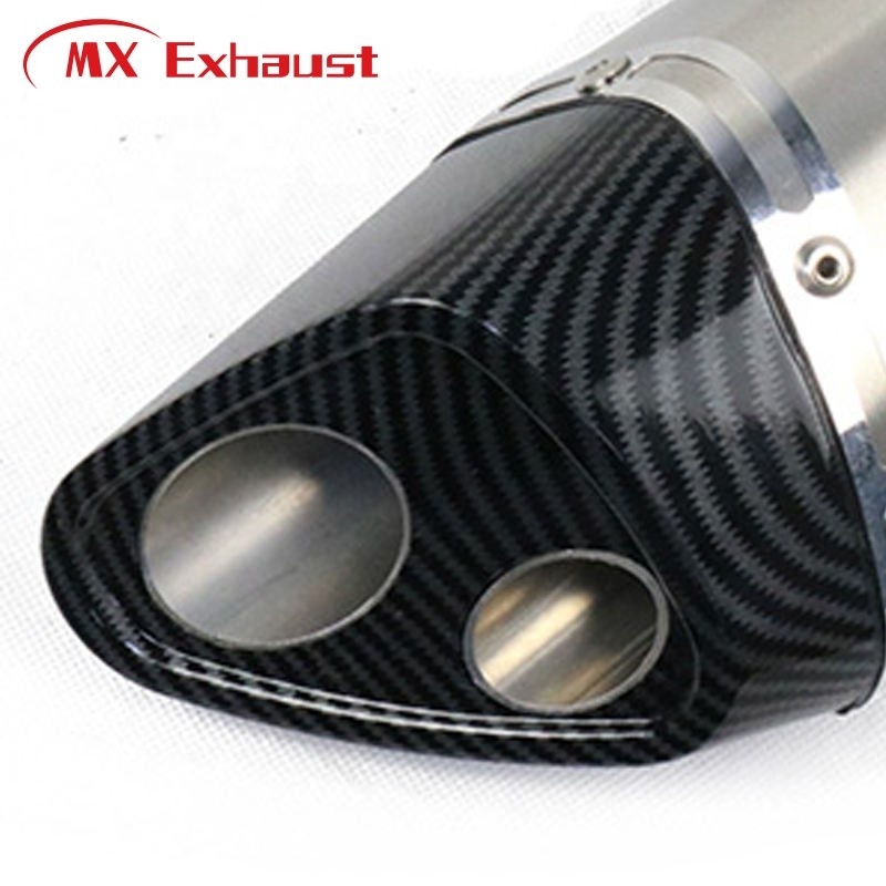 YIWEOG 38-51mm Couleur de Fibre de Carbone Petit hexagone Oblique Tail Refit Silencieux d'échappement avec Ajustement pour Motos ATV Universal