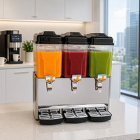 Distributeur de jus avec réservoirs transparents pour les magasins de proximité, les bars à fruits, les comptoirs de snacks et les coins boulangerie