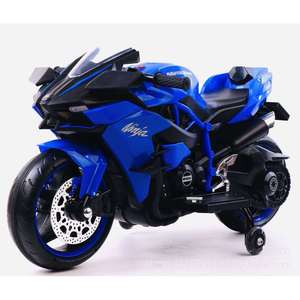 Electric Motorcycle For Children Ride On Toy Car Rechargeable 3-8 Years Old Blue Ninja Style With Training Wheels - Product Image 1