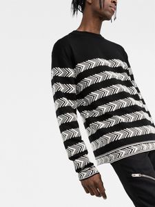 Mùa Thu Và Mùa Đông Giản Dị Loose Dệt Kim Top Áo Thun Áo Len, Vòng Cổ Áo Len, Dệt Kim Sọc Retro Của Nam Giới Áo Len - Product Image 3