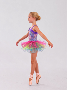 Vestidos Infantiles Anna Shi, Nuevos Diseños, Tutú <span class=keywords><strong>de</strong></span> Ballet en Nylon-Spandex Elástico, Color Morado Claro - Product Image 3