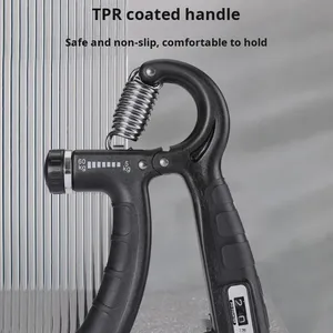 Мужской профессиональный тренажер для укрепления хвата с регулируемым сопротивлением и функцией подсчета – материал TPR/PP для тренировки пальцев и запястий - Product Image 3