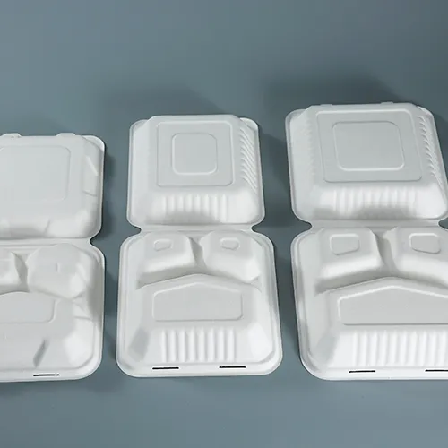 Kingwin 6X6 Inch Gegoten Pulp Suikerriet Bagasse Clamshell Weg Te Nemen Burger Doos