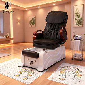 Electric European Style Luxury Multifunctional Glass Pedicure <b>Chair</b> with Massage Back Lift Customizable Color & Logo - Product Image 1