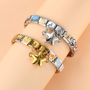 Pulsera Modular Italiana de Acero Inoxidable con Dije Magnético de Estrella, Joyería DIY para Regalo, Accesorio de Moda para Mujer - Product Image 1