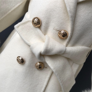 Manteau en laine pour maman et <span class=keywords><strong>moi</strong></span>, très tendance, avec col en vraie fourrure de <span class=keywords><strong>renard</strong></span>, manteau long en cachemire pour enfant avec ceinture, manteau en vraie fourrure de <span class=keywords><strong>renard</strong></span> - Product Image 5
