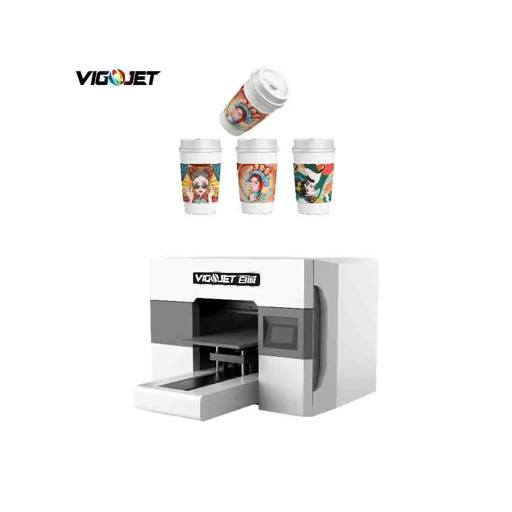 VIGOJET A3 UV 프린터 미니 소형 PVC 카드 병 골프 데스크탑 회전 평판 LED UV 프린터 휴대 전화 케이스 용