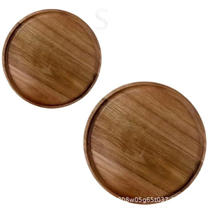 ชุดถาดชาไม้พร้อมช้อน โถบด 4 ชิ้น ไม้เนื้อแข็ง สีเรโทร สำหรับดื่มชา ล้างมือเท่านั้น - Product Image 5