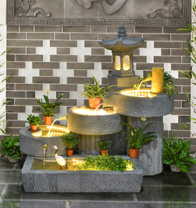 Jardin zen japonais, aménagement paysager <span class=keywords><strong>de</strong></span> cour pastorale, aménagement paysager <span class=keywords><strong>de</strong></span> jardin domestique, balcon, terrasse, fontaine d'eau, bassin à poissons - Product Image 3