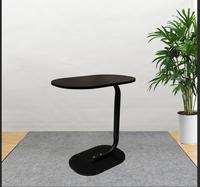 Mesa de Centro de Madera Minimalista Contemporánea con Patas de Metal y Panel Resistente para Oficina en Casa y Sala de Estar