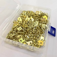 Vente en gros de 100 jeux de petits crochets anneaux suspendus monotrou en or et argent dans une boîte