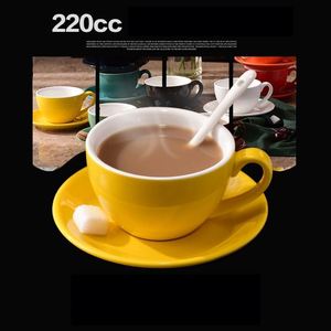 Juego de Tazas de Porcelana para Espresso Italiano de 220 ml, con Logotipo Personalizado, Tazas de Cerámica para Café, Capuchino y Té, con Plato, Venta al Por Mayor - Product Image 3