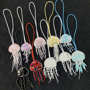 PH117 kustom berlian imitasi mutiara manik-manik ubur-ubur kuda laut applique tali gantung <span class=keywords><strong>Patch</strong></span> kristal tas Lanyard <span class=keywords><strong>Patch</strong></span> - Product Image 1