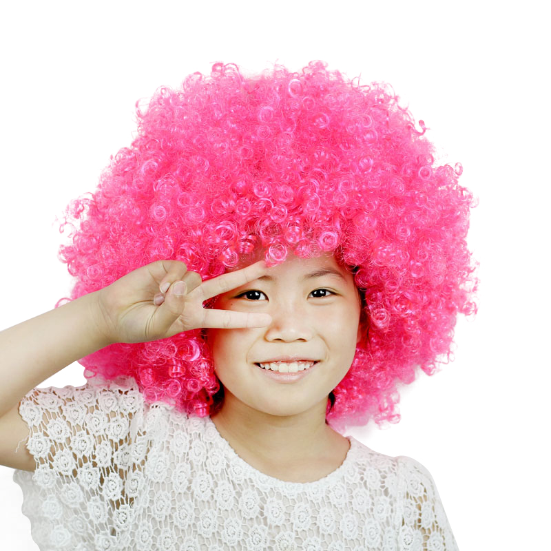 Fan del Clown parrucche di carnevale Disco Fun Toupee Costume per bambini adulti Afro Toupee parrucche per capelli ricci per la festa