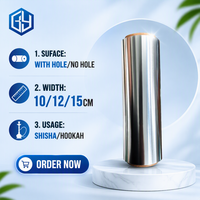 Rouleau de papier aluminium enduit souple de qualité alimentaire, prix usine professionnel, pour chicha et narguilé