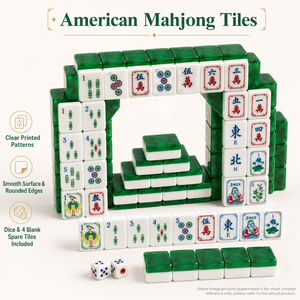 Jeu de Mahjong Américain de Luxe Professionnel Style Émeraude avec Chiffres Bouddha Joker – Jeu de Société Classique pour Joueurs de Tournoi (Poker) - Product Image 1