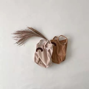 2025 Musim Semi bodysuit bayi Corduroy pakaian anak perempuan balita pelangi Jumpsuit satu potong Anak laki-laki perempuan - Product Image 3