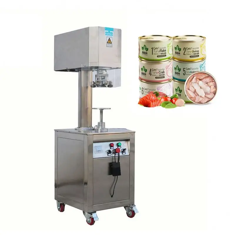 Mesin penyegel kaleng alumunium otomatis portabel, mesin penyegel kaleng otomatis non-putar kaleng untuk mesin penyegel