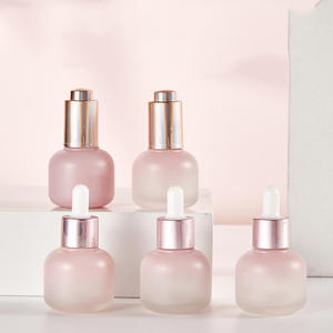 Belle rose soins de la peau cosmétiques bouteilles en verre pompe torsadée pour <span class=keywords><strong>parfum</strong></span> Essence réparation des yeux sérum Lotion crème emballage - Product Image 5