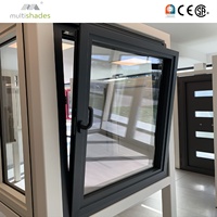 Fenêtres à battants en alliage d'aluminium à rupture de pont thermique, à ouverture vers l'intérieur, à économie d'énergie NFRC, avec système de sécurité, inclinables et orientables, et persiennes extérieures