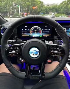 พวงมาลัยคาร์บอนไฟเบอร์สำหรับรถแข่งพร้อมปุ่มควบคุมสำหรับ Mercedes C117 X117 CLA45 AMG - Product Image 4