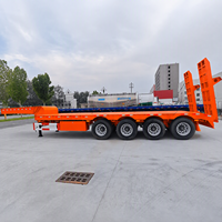 Prix usine Semi-remorque surbaissée 3 ou 4 essieux pour le transport d'excavatrices et d'équipements lourds 60 70 80 tonnes