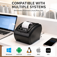 Impresora de Recibos POS de Alta Velocidad de 3 Pulgadas con Cortador Automático, Impresora de Facturas de 80 mm con USB, Serial, LAN, Bluetooth y Wifi para Restaurantes y Cocinas
