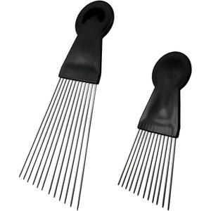 Peigne Afro en Métal de Haute Qualité avec Logo Personnalisé, Peigne à Dents Larges pour Coiffure, Peigne de Barbier pour Hommes Noirs - Product Image 1