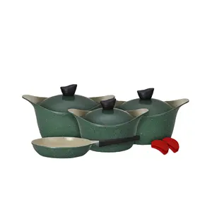 LAHOYA GRANITE COOKWARE Set 9 PCS Green Cookware set has 7 layers of insulating and healthy materials