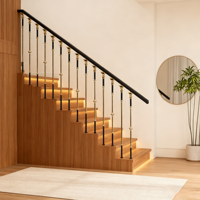 Rampes en aluminium doré de haute qualité Rampe d'escalier Banister Metal Banister Spindles Balustrade Designs pour la Villa