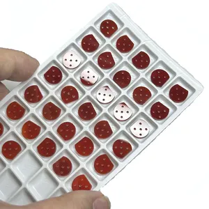 <span class=keywords><strong>Piedra</strong></span> de Ágata Roja Natural <span class=keywords><strong>en</strong></span> Forma de Mariquita, Tamaño 10.1x9.6mm, Altura 2mm, Calcedonia Cornalina Roja Original - Product Image 3
